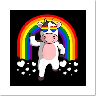 LGBT Cow Gay Pride LGBTQ Cute  Farmer Posters and Art